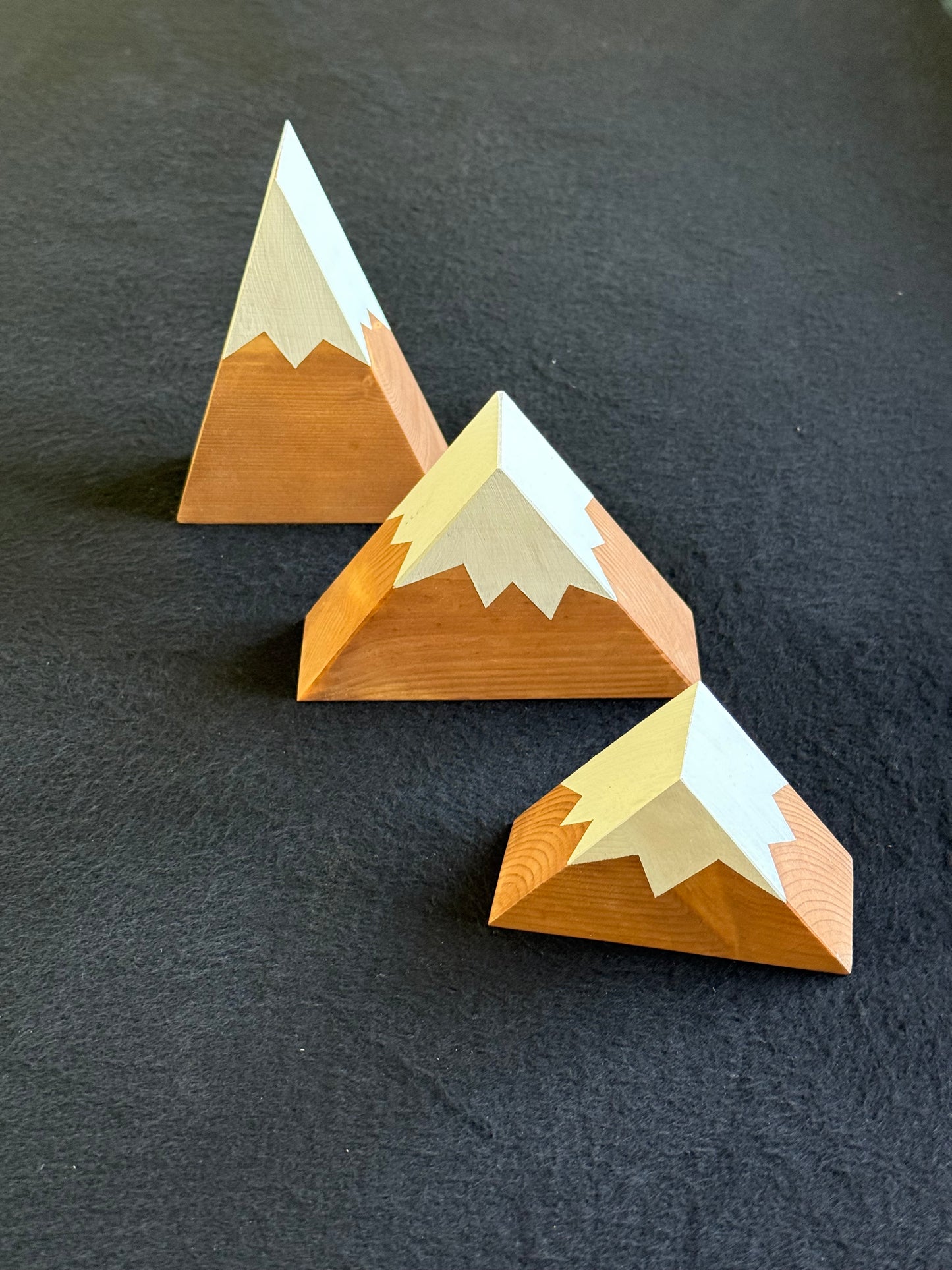 Wooden Mountains - Snow capped - Choose your Stain. Shelf decor, design, gift.