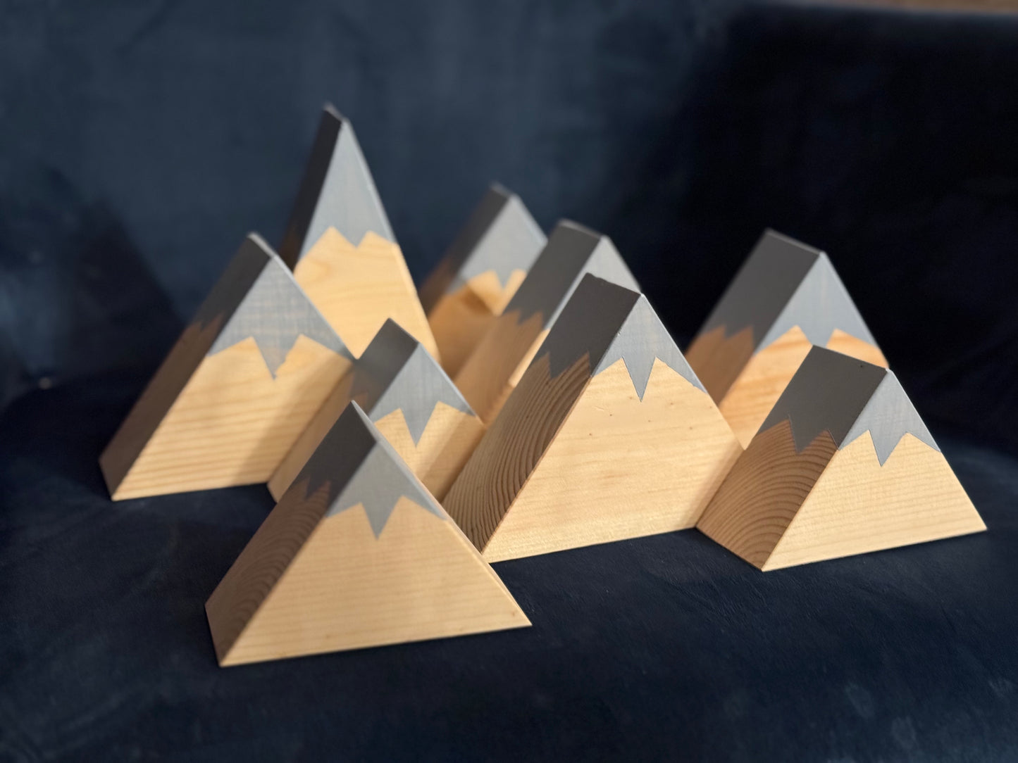 Wooden Snow Capped Mountains Shelf Decor   - Bluebell