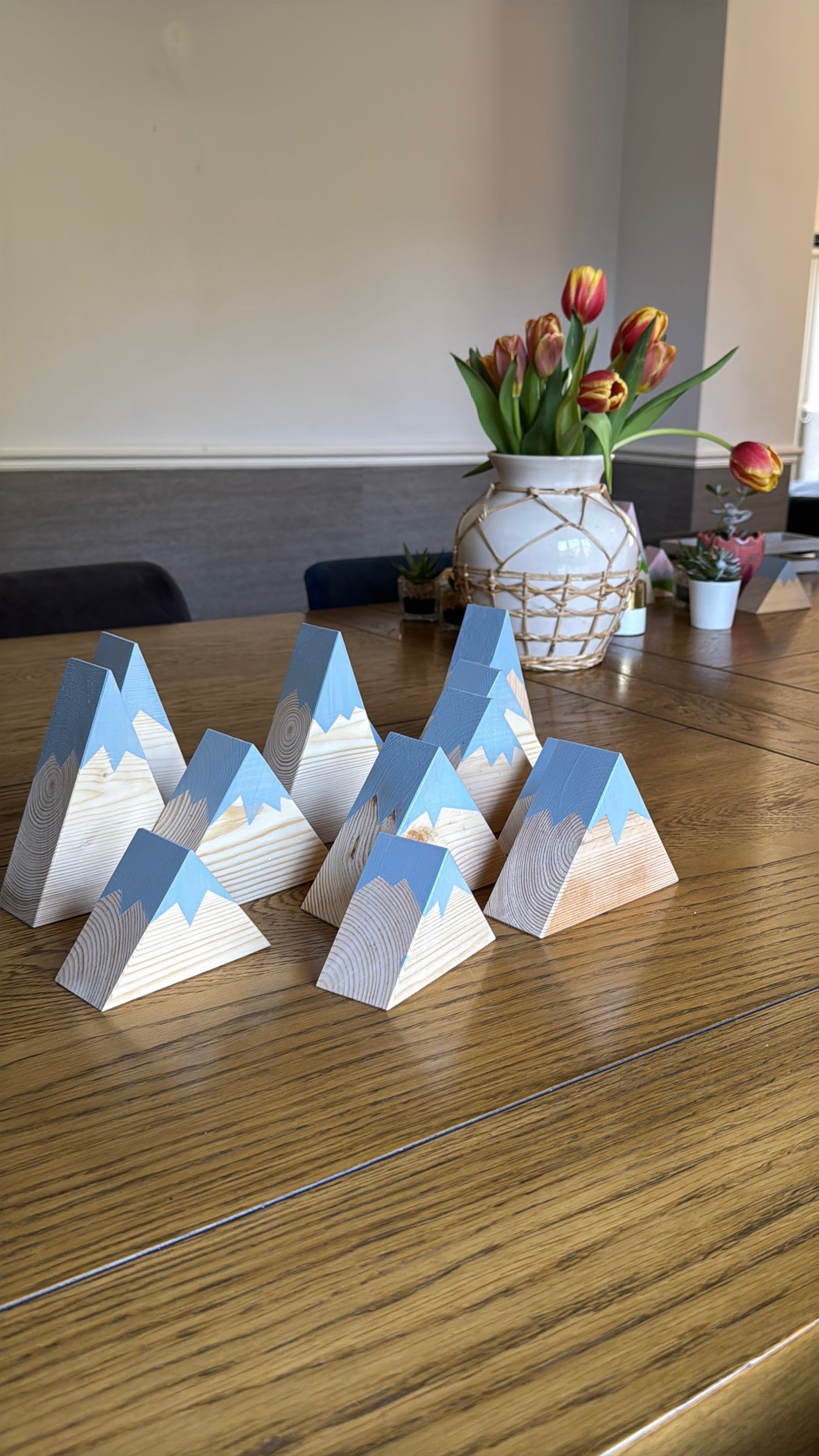 Wooden Snow Capped Mountains Shelf Decor   - Bluebell