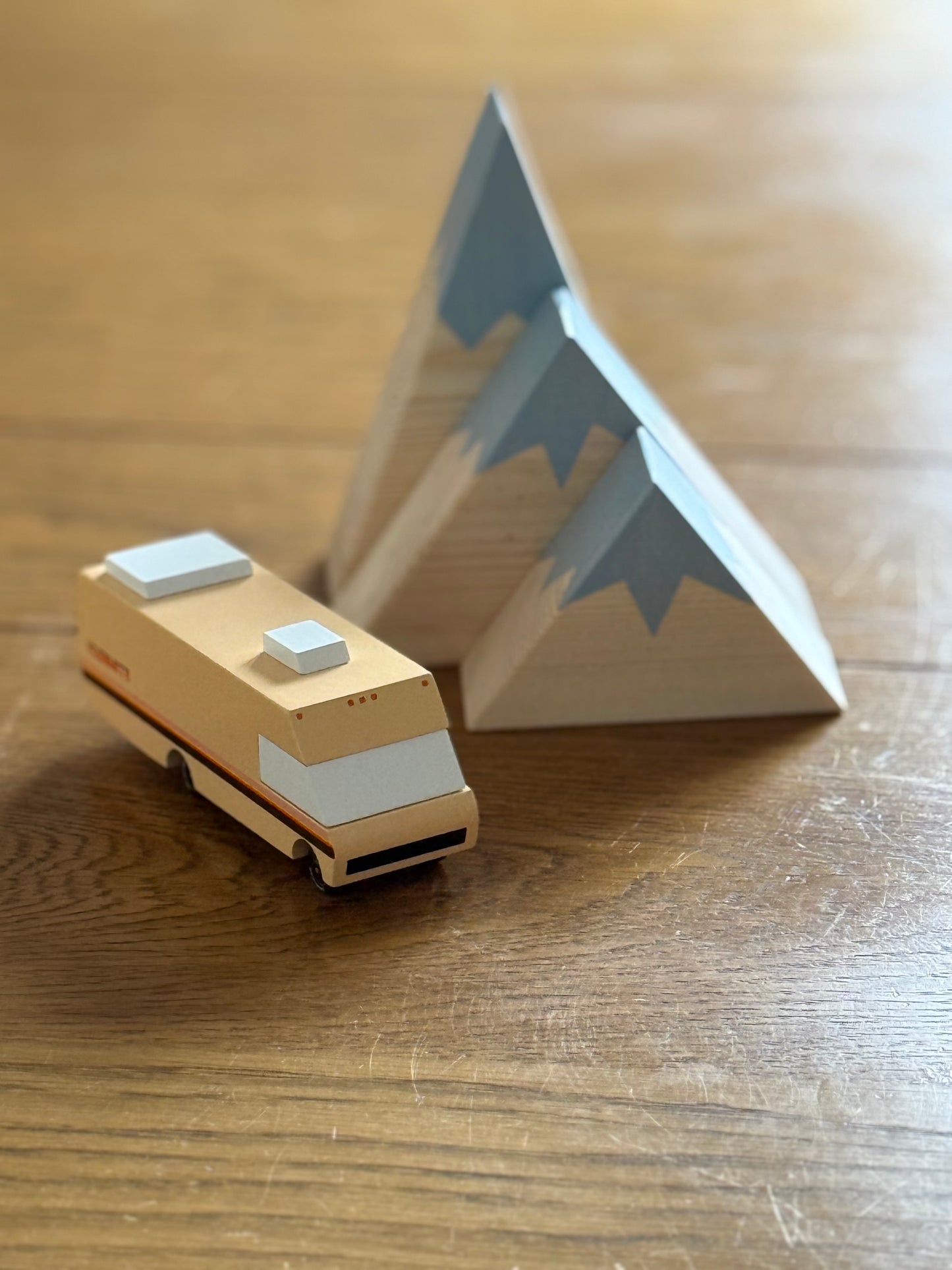 Wooden Snow Capped Mountains Shelf Decor   - Bluebell