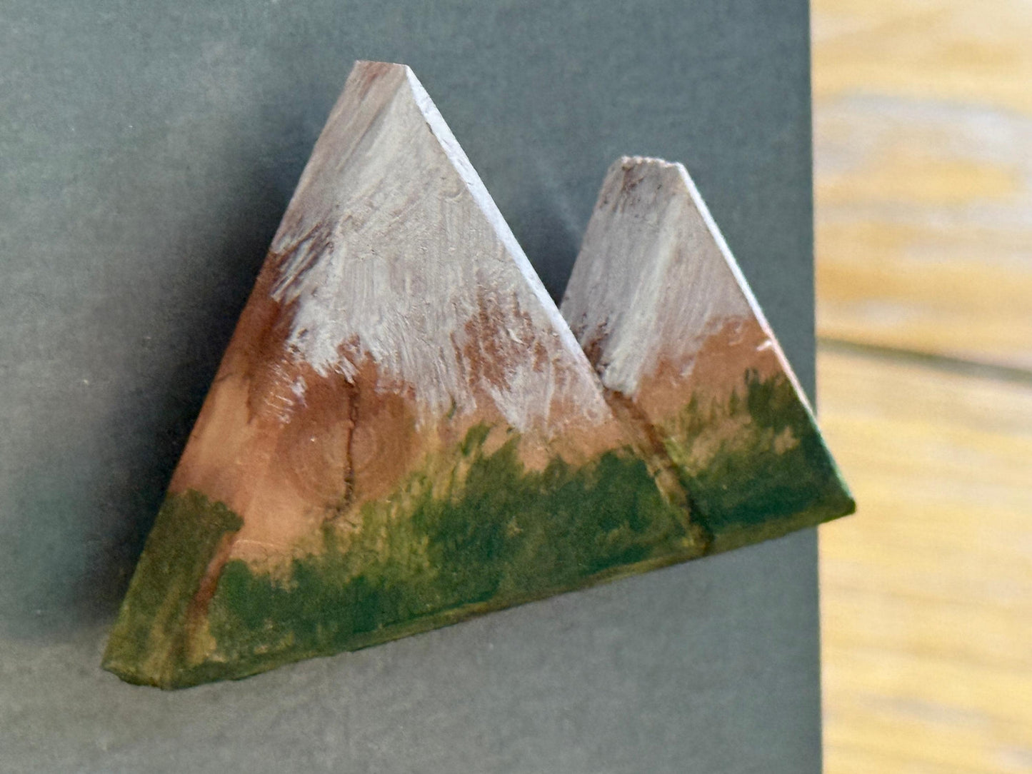 Mountain Fridge Magnet - Handmade wooden