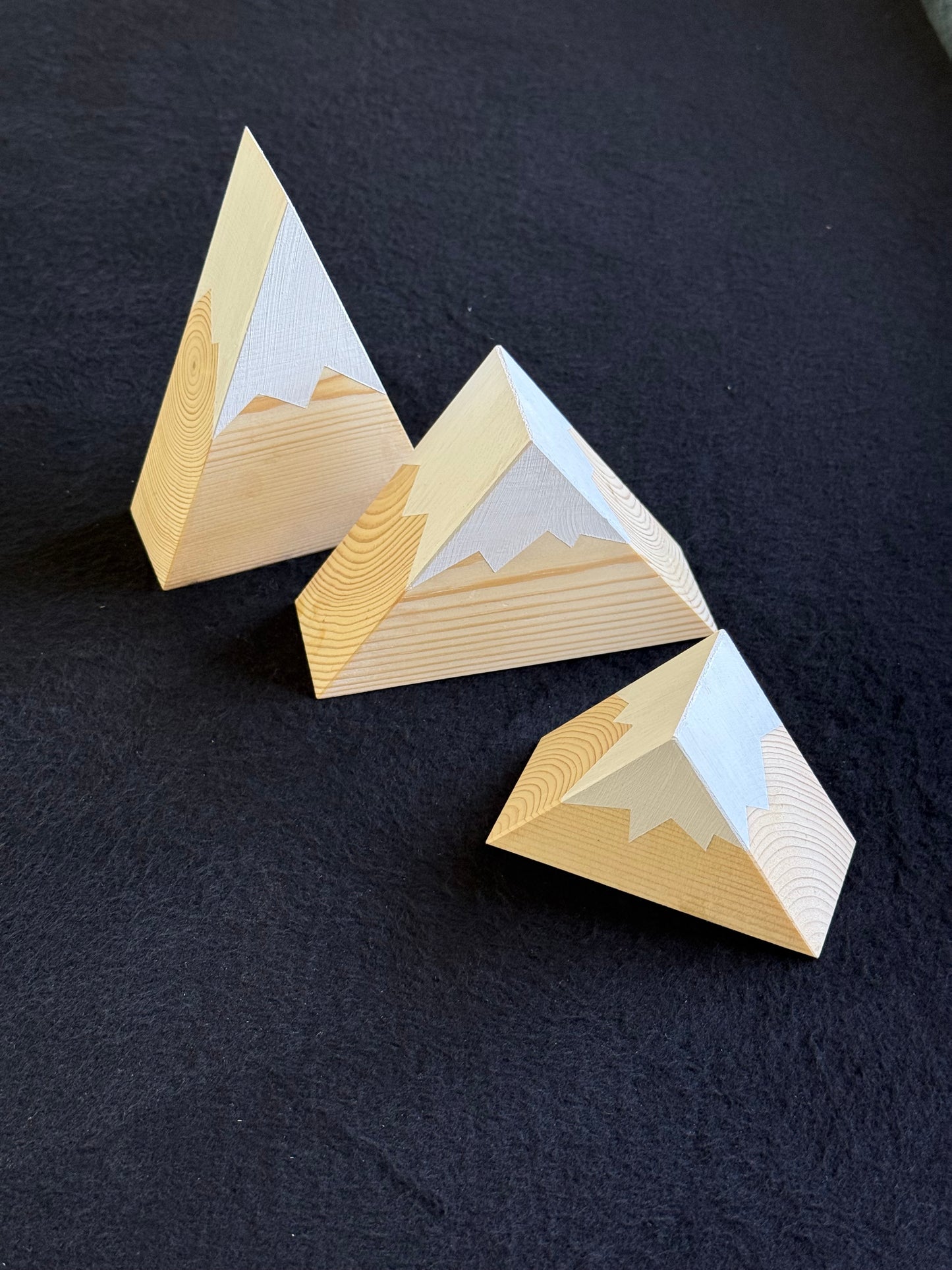 Wooden Mountains - Snow capped - Choose your Stain. Shelf decor, design, gift.