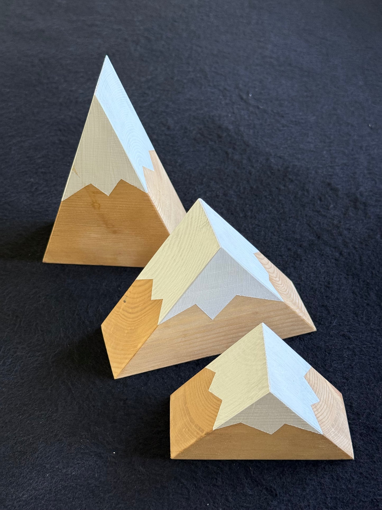 Wooden Mountains - Snow capped - Choose your Stain. Shelf decor, design, gift.