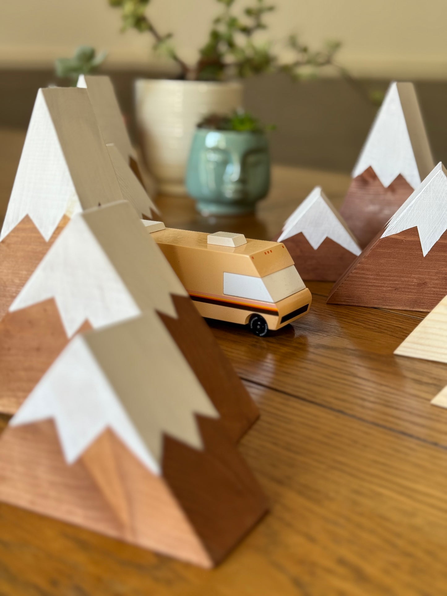 Wooden Mountains - Snow capped - Choose your Stain. Shelf decor, design, gift.