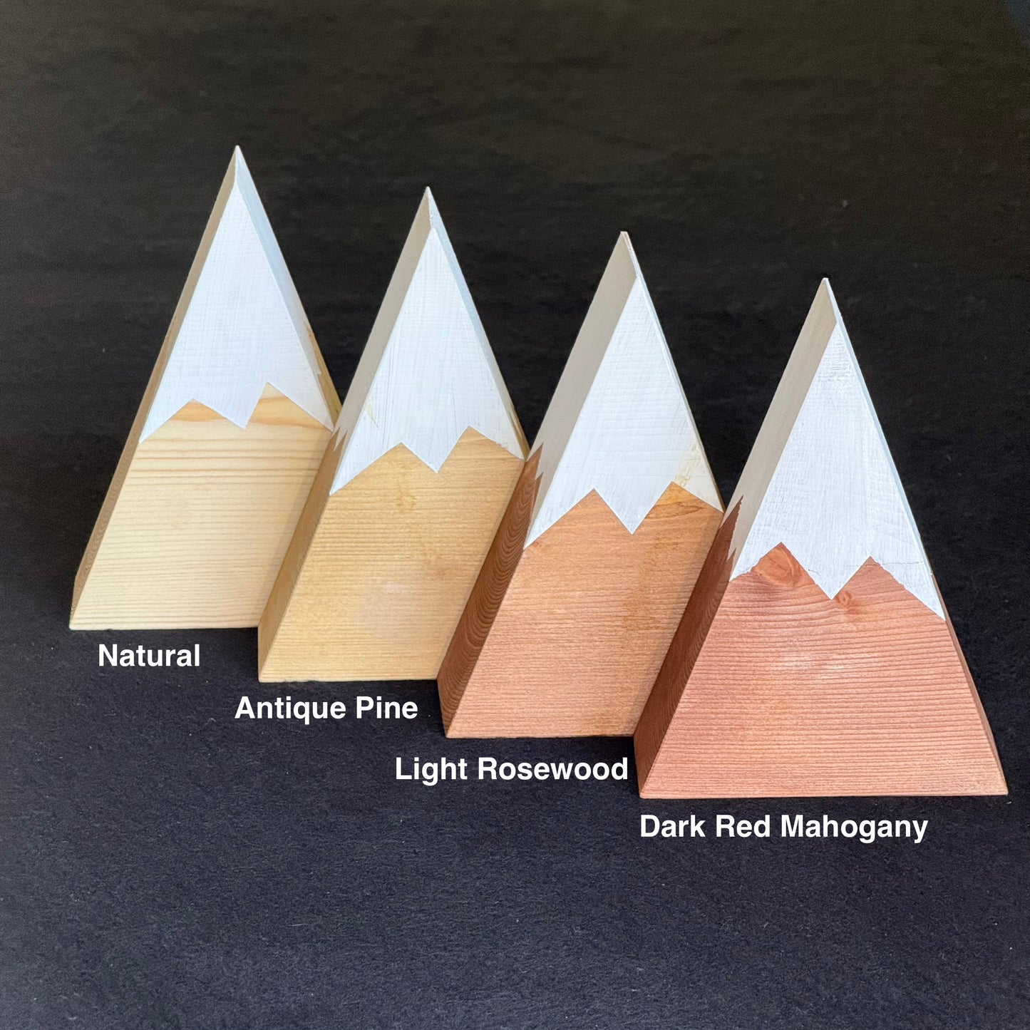 Wooden Mountains - Snow capped - Choose your Stain. Shelf decor, design, gift.