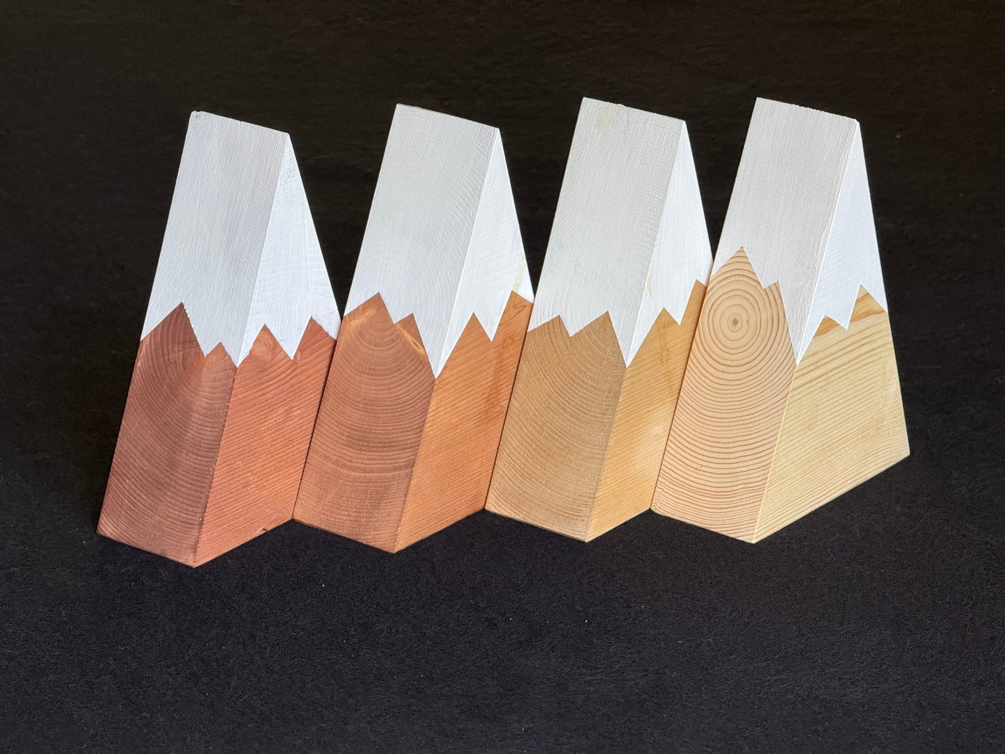 Wooden Mountains - Snow capped - Choose your Stain. Shelf decor, design, gift.