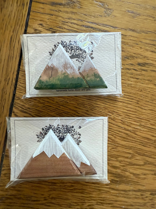 Mountain Fridge Magnet - Handmade wooden