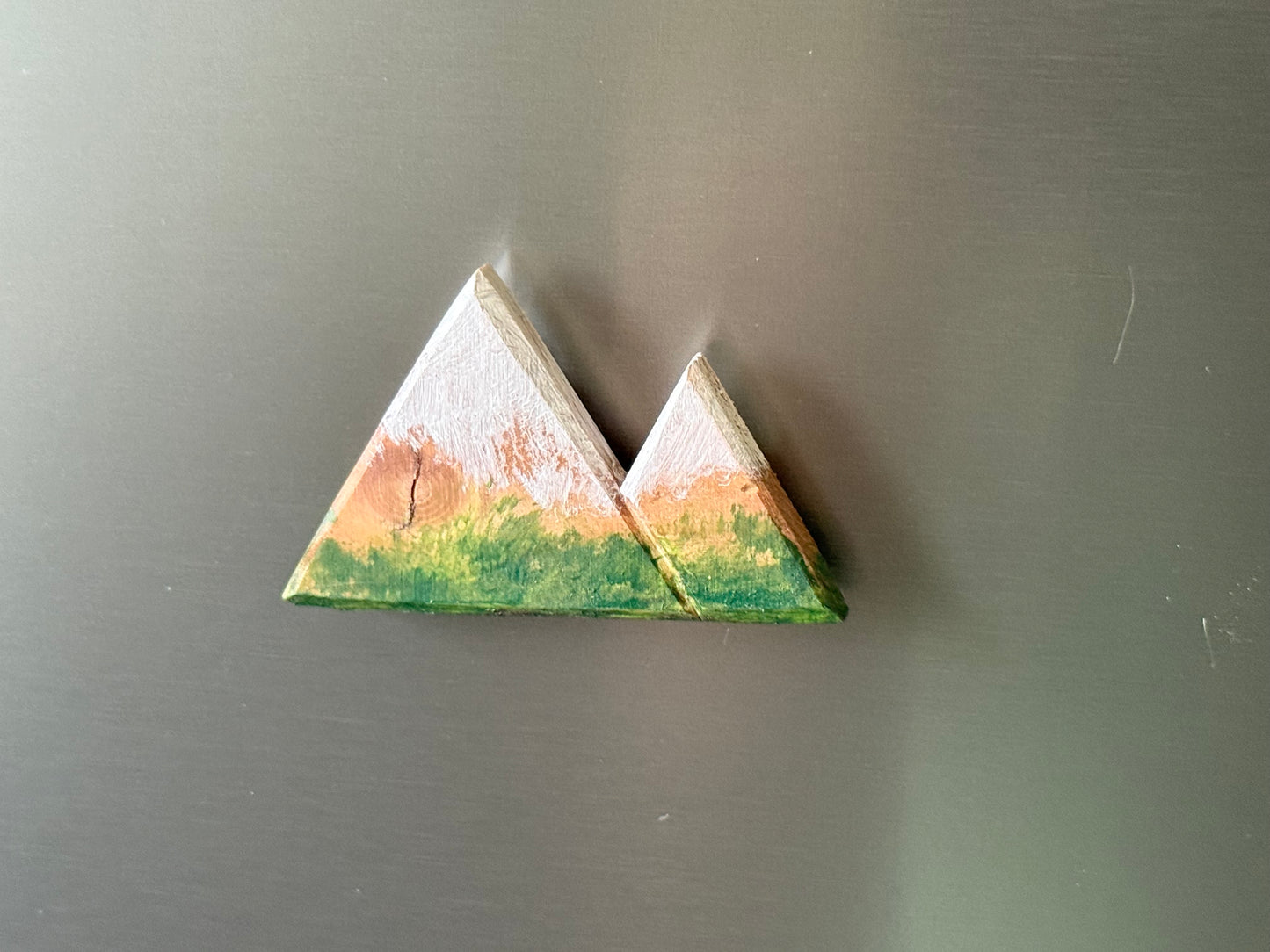 Mountain Fridge Magnet - Handmade wooden