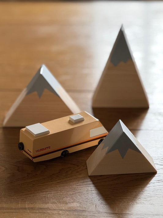 Wooden Snow Capped Mountains Shelf Decor - Bluebell