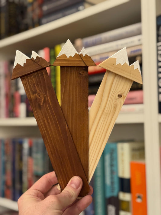 Wooden Twin Mountain Bookmark 8" for Hardbacks