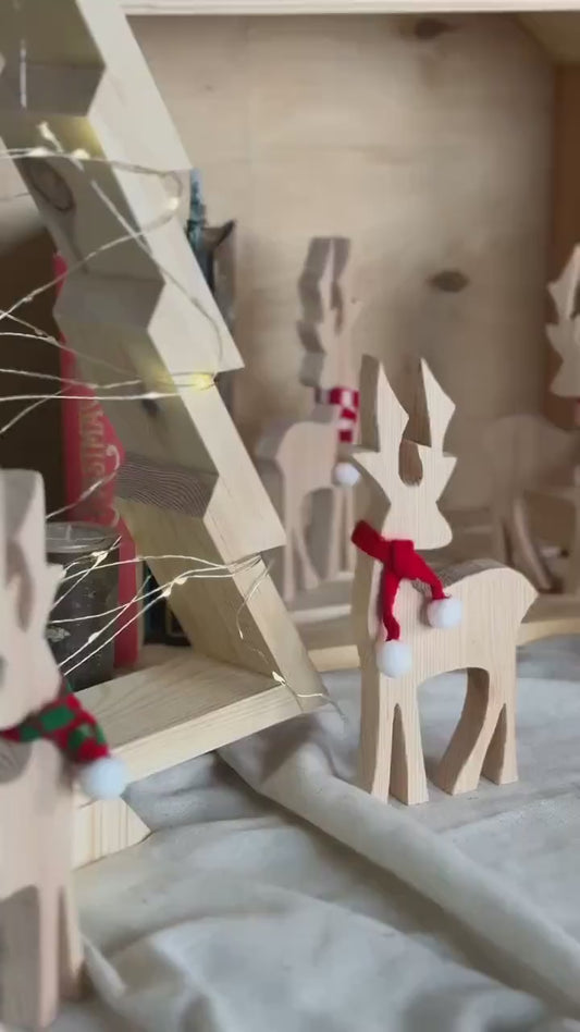 Tealight candle holder with heart/star/tree cutout. Handmade wooden candle stand.